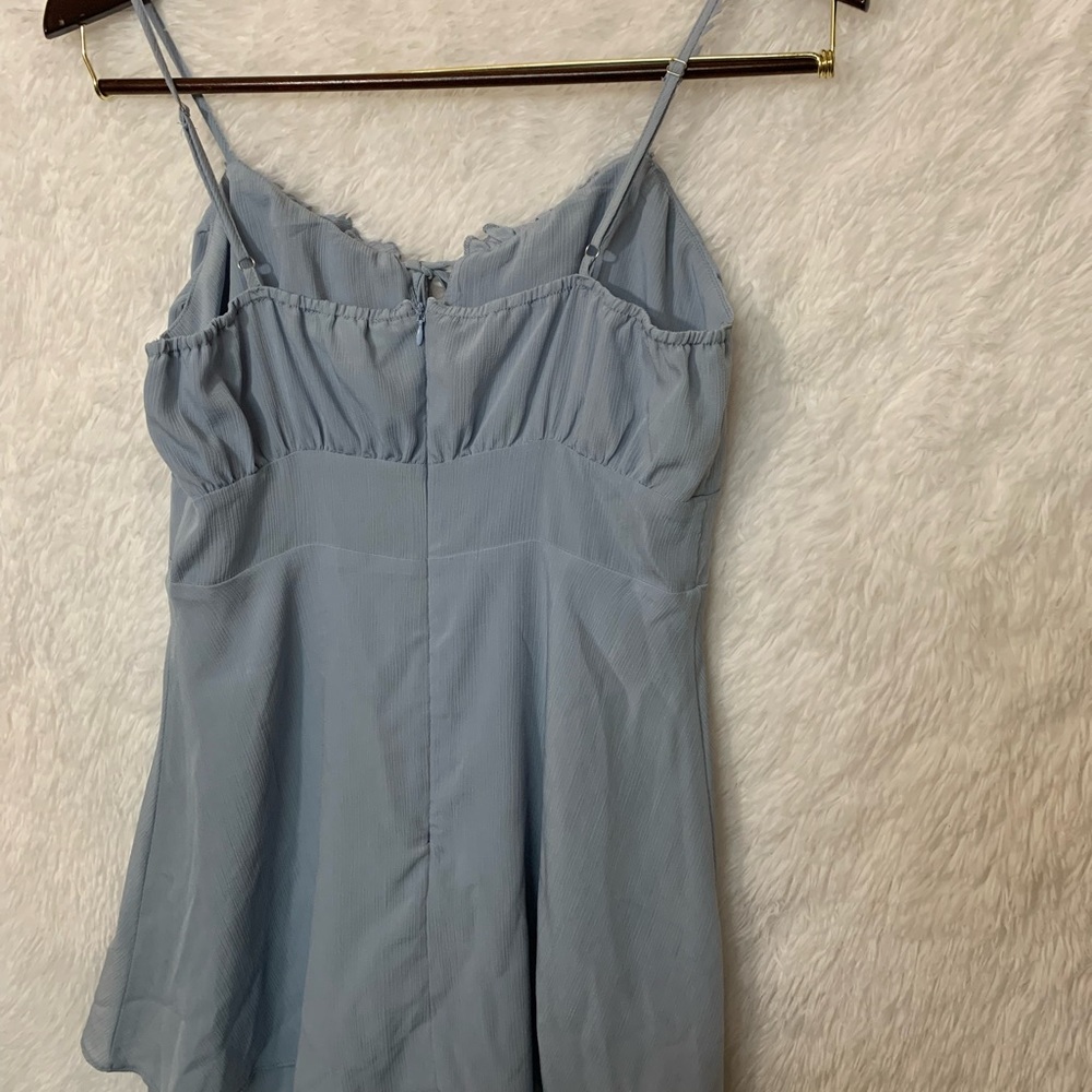 French Kiss Mini Dress Lace Up Babydoll Burnt Orange Floral Boho Size Small - Picture 3 of 8